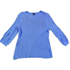 Talbots Petite XL Chevron Knit Periwinkle Top